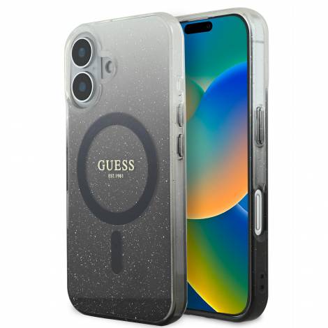 Guess “Glitter Gradient” Hard Case Θήκη προστασίας από σκληρό πλαστικό – iPhone 16 (Μαύρο – GUHMP16SHGRCELK)