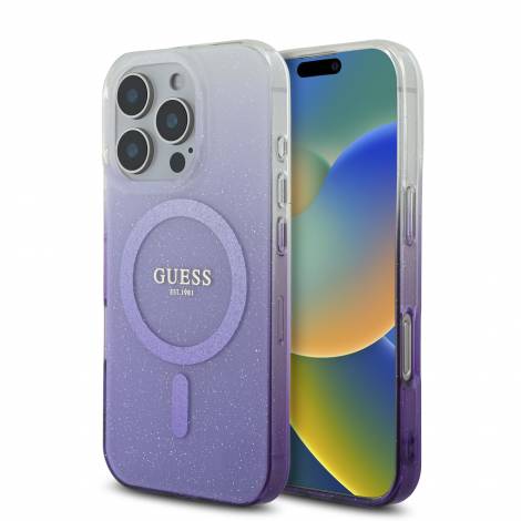 Guess “Glitter Gradient” Hard Case Θήκη προστασίας από σκληρό πλαστικό – iPhone 16 Pro Max (Μωβ – GUHMP16XHGRCELU)