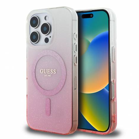 Guess “Glitter Gradient” Hard Case Θήκη προστασίας από σκληρό πλαστικό – iPhone 16 Pro Max (Ροζ – GUHMP16XHGRCELP)