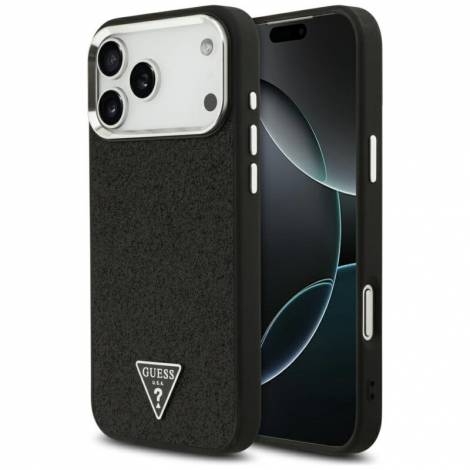Guess Glitter Triangle Logo MagSafe Case for iPhone 18 Pro Max / 17 Pro Max – Black – Θήκη Προστασίας για iPhone 18 Pro Max / 17 Pro Max σε Μαύρο Χρώμα