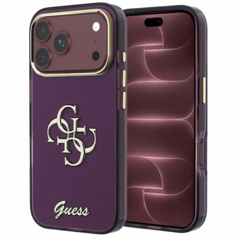 Guess IML 4G Script Metal Case for iPhone 18 Pro / 17 Pro – Burgundy – Θήκη Προστασίας για iPhone 18 Pro / 17 Pro σε Μπορντό Χρώμα