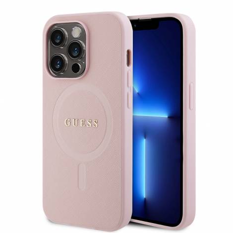 Guess Saffiano Hard Case Θήκη προστασίας από δερματίνη – iPhone 13 Pro (Ροζ – GUHMP13LPSAHMCP)