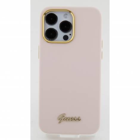 Guess “Vintage Script Gold Logo Collection” Σκληρή Θήκη προστασίας από σιλικόνη – Apple iPhone 15 Pro (Ροζ  – GUHCP15LSMBSLP)