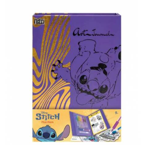 HAPPIHOBBI ART JOURNAL ΗΜΕΡΟΛΟΓΙΟ ΜΕ FLUO ΣΤΥΛΟ STITCH