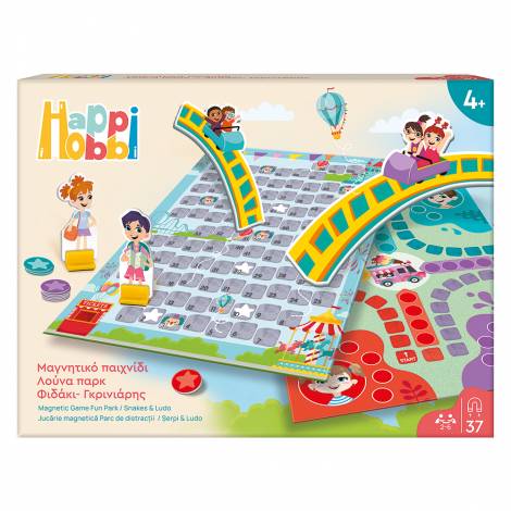 HappiHobbi Μαγνητικό Επιτραπέζιο Λούνα Παρκ Φιδάκι - Γκρινιάρης Με 37 Χάρτινους Εκπαιδευτικούς Μαγνήτες Για 4+