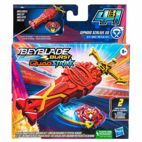 Hasbro Beyblade: Quad Strike - Xiphoid Xcalius X8 - XCalius Power Speed Launcher Set (F7726)