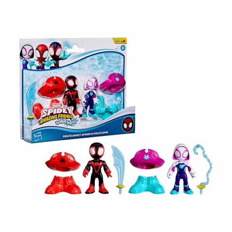 Hasbro Disney Jr. Marvel: Spidey And His Amazing Friends Waterwebs - Pirate Ghost-Spider & Pirate Spin Figures & Vehicles (G1462)
