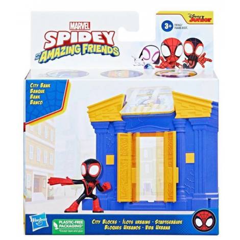 Hasbro Disney Junior Martvel: Spidey and His Amazing Friends - City Blocks City Bank Playset (F8362)