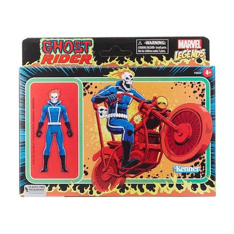 Hasbro Fans Marvel Legends: Retro Collection - Ghost Rider Action Figure  Motorcycle (10cm) (F6544)