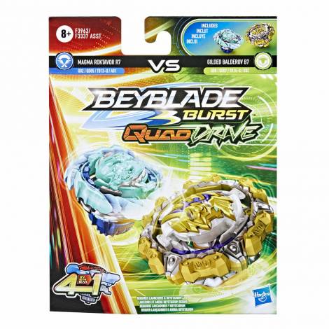 Hasbro Hasbro Beyblade Burst: Quad Drive - Magma Roktavor R7 VS Gilded Balderov B7 (F3963)