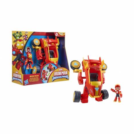 Hasbro Marvel Iron Man And His Awesome Friends: Iron Man 2 in 1 Mech Suit & Vehicle - Figure & Vehicle (G1474)