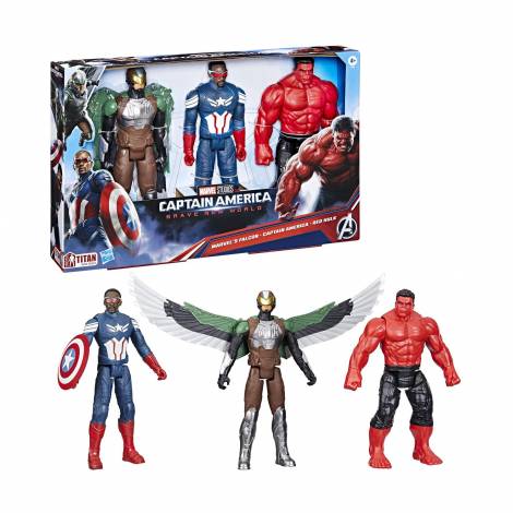 Hasbro Marvel Titan Heroes: Captain America Brave New World - Marvel's Falcon/Captain America/Red Hulk Action Figures (F9295)