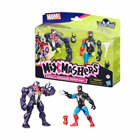 Hasbro Marvel VenonVersus: MixMashers - Venom vs. Venomized Spider-Man Action Figures (F9194)