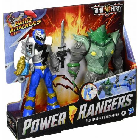 Hasbro Power Rangers Dino Fury: Battle Attacker - Blue Ranger  Shockhorn (F1603)