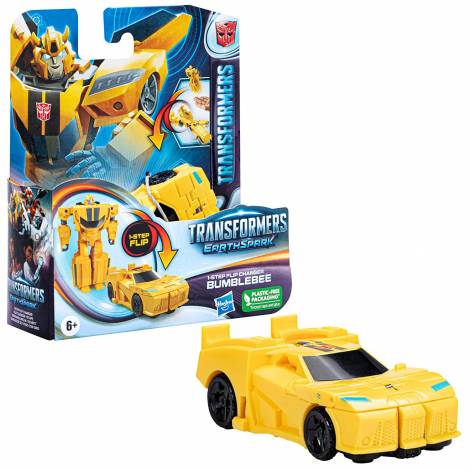 Hasbro Transformers: Earthspark 1-Step Flip Changer - Bumblebee Action Figure (F6717)