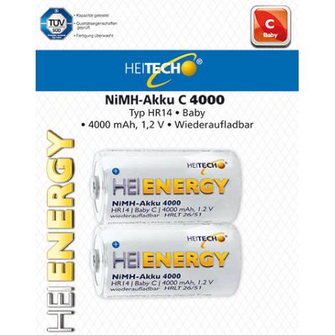 HEITECH RECHARGEABLE BATTERY HR14/BABY/C 4000mAh 2PCS