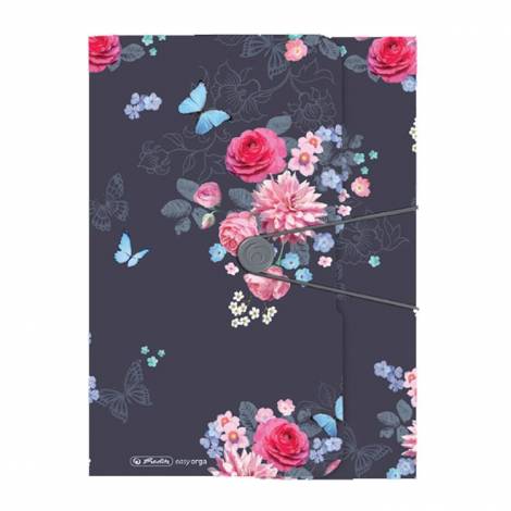 HERLITZ Φάκελος PP με Αυτιά & Οριζόντιο Λάστιχο Α4 3cm Ladylike Flowers