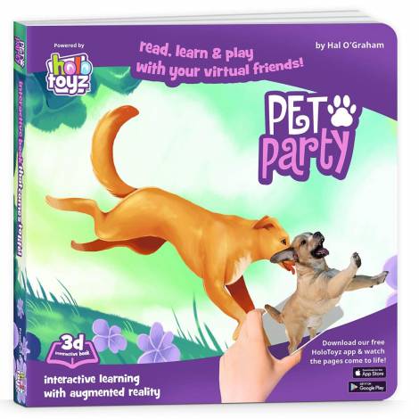HoloToyz - Pet Party Interactive 4D AR Book Βιβλίο Επαυξημένης πραγματικότητας με εικόνες που ζωντανεύουν σε κινούμενα σχέδια