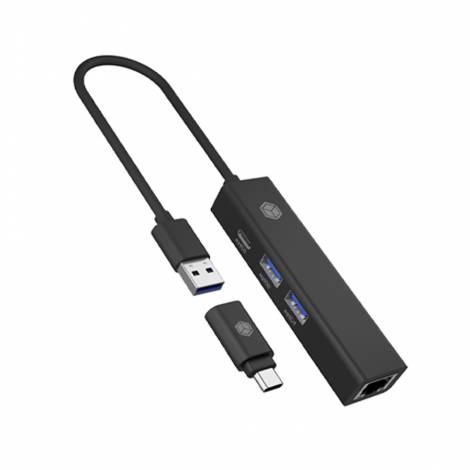 ICY BOX 4 PORT TYPE-C/USB 3.2 HUB AND LAN ADAPTER