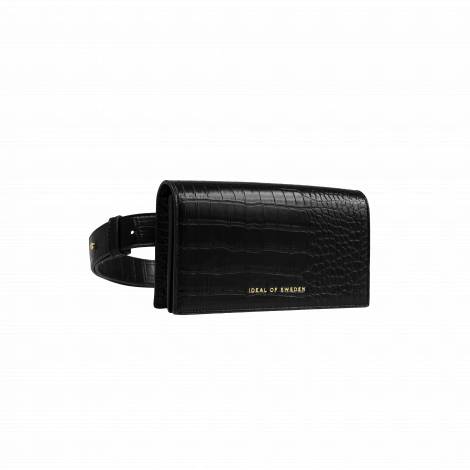 IDEAL OF SWEDEN Tσαντάκι Signature Belt Bag Jet Black Croco IDSBBSS20-207