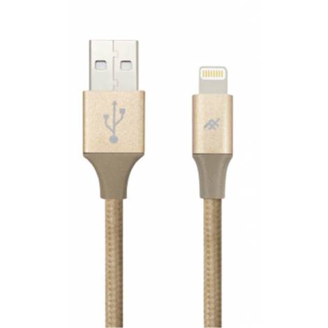 iFrogz-Uniquesync Premium-Nylon Braided Lightning Cable 1,5m Gold  (IFUSLC-GD1)