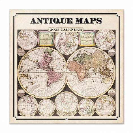 Ημερολόγιο Τοίχου 2023 30X30εκ OLD VINTAGE MAPS 30Χ30 Ταξίδια Μηνιαίο Τοίχου Ετήσια Vintage