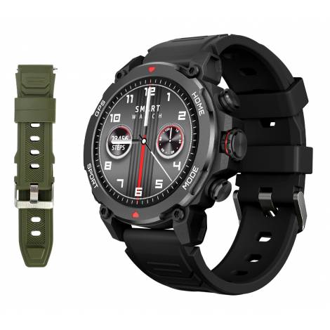 INTIME smartwatch G6 με 2x λουράκια, heart rate, 1.43