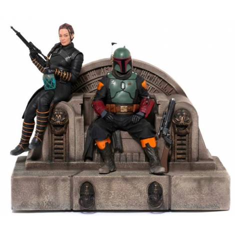 Iron Studios Deluxe: The Mandalorian - Boba Fett  Fennec Shand on Throne Art Scale Statue (1/10) (LUCSWR45721-10)