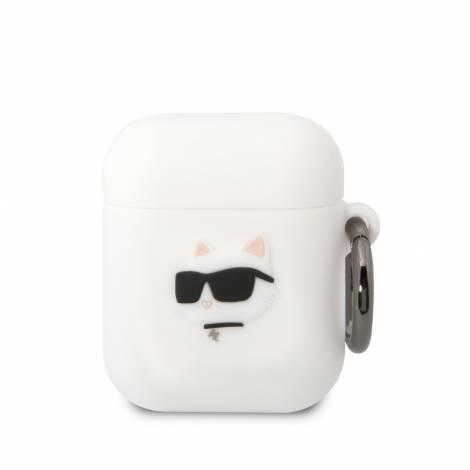 Karl Lagerfeld 3D Logo NFT Choupette's Head Θήκη προστασίας από σιλικόνη – Apple AirPods 1/2 (White – KLA2RUNCHH)