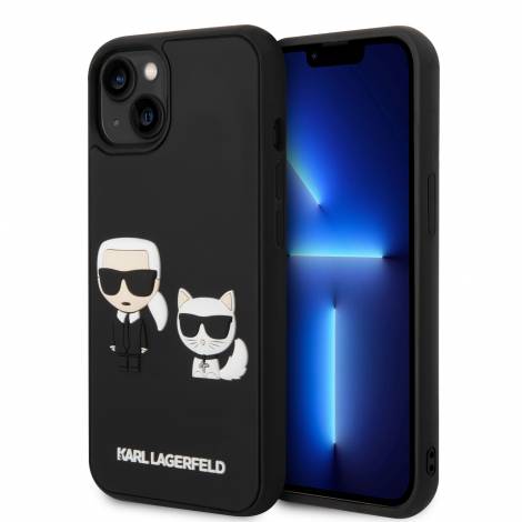 Karl Lagerfeld 3D Rubber Case Karl & Choupette Θήκη προστασίας από σιλικόνη – iPhone 14 Plus (Μαύρο - KLHCP14M3DRKCK)