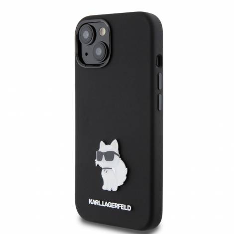 Karl Lagerfeld Choupette Metal Pin Hard Case Θήκη προστασίας από σιλικόνη  – iPhone 15 (Black – KLHCP15SSMHCNPK)