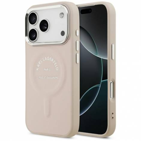 Karl Lagerfeld Embossed Open Ring RSG Logo Case for iPhone 18 Pro / 17 Pro – Black – Θήκη Προστασίας για iPhone 18 Pro / 17 Pro σε Μαύρο Χρώμα