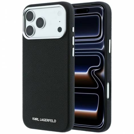 Karl Lagerfeld Grained Elongated Logo MagSafe Case for iPhone 18 Pro Max / 17 Pro Max – Black – Θήκη Προστασίας για iPhone 18 Pro Max / 17 Pro Max σε Μαύρο Χρώμα