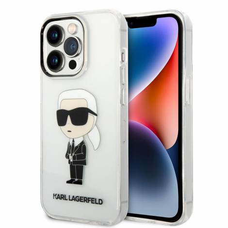 Karl Lagerfeld Ikonik Back Cover Case Karl Διάφανη θήκη προστασίας από TPU / PC – iPhone 14 Pro (Clear)