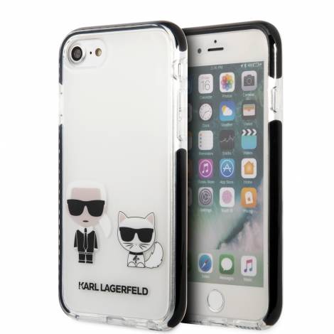 Karl Lagerfeld Ikonik Case “Karl & Choupette” Θήκη προστασίας από σκληρό πλαστικό – iPhone 7/8/SE (Λευκό – KLHCI8TPEKCW)