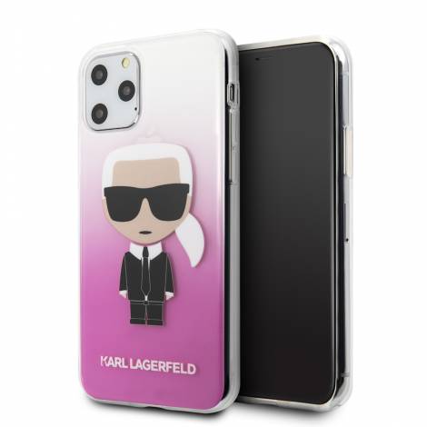 Karl Lagerfeld Ikonik Gradient Transparent Case Θήκη προστασίας από σιλικόνη – iPhone 11 Pro (Clear / Gradient Pink)