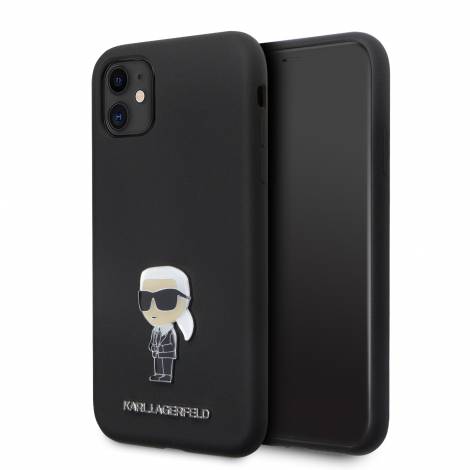 Karl Lagerfeld Ikonik Metal Pin Hard Case Θήκη προστασίας από σιλικόνη  – iPhone 11 (Black – KLHCN61SMHKNPK)