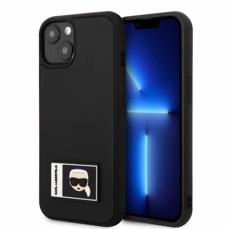 Karl Lagerfeld Ikonik Patch Karl’s Head Θήκη προστασίας από σιλικόνη – iPhone 13 Pro (Μαύρο – KLHCP13M3DKPK)