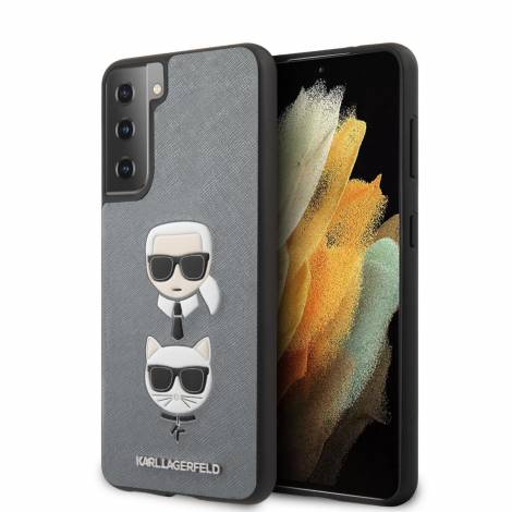 Karl Lagerfeld Ikonik Patch Saffiano Hard Case Θήκη προστασίας από δερματίνη – Samsung Galaxy S21+ G996 (ασημί – KLHCS21MSAKICKCSL)