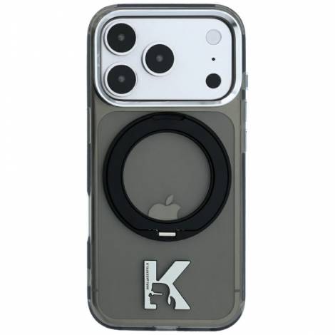 Karl Lagerfeld IML Ring Stand 360 Kameo Metal Case for iPhone 18 Pro Max / 17 Pro Max – Black – Θήκη Προστασίας για iPhone 18 Pro Max / 17 Pro Max σε Μαύρο Χρώμα