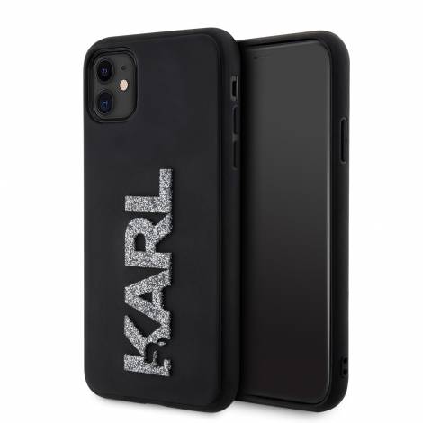 Karl Lagerfeld “Karl 3D Logo Glitter Cover” Hard Case Θήκη προστασίας από σιλικόνη – iPhone 11 (Glitter / Black – KLHCN613DMBKCK)