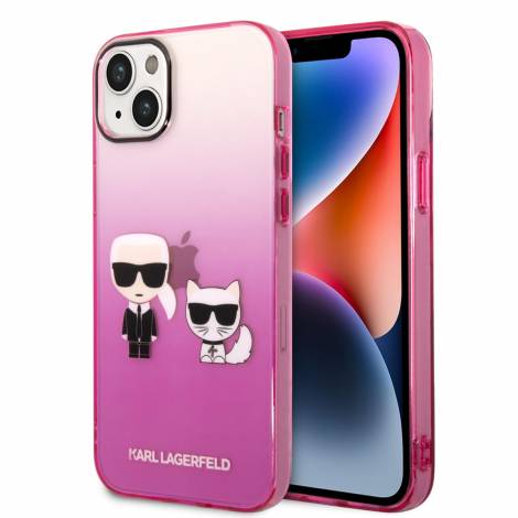 Karl Lagerfeld “Karl & Choupette” Back Cover Case Διάφανη Θήκη προστασίας από Liquid Silicone – iPhone 14 Plus (Pink)