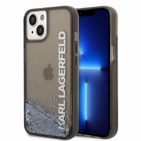 Karl Lagerfeld Liquid Glitter Translucent Case Elongated Logo Θήκη προστασίας – iPhone 14 Plus (Clear Black/Glitter)