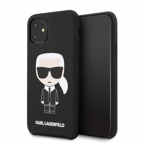 Karl Lagerfeld Liquid Silicone Case Karl's Head Θήκη προστασίας από σιλικόνη – iPhone 11 (Μαύρο - KLHCN61SLFKBK)