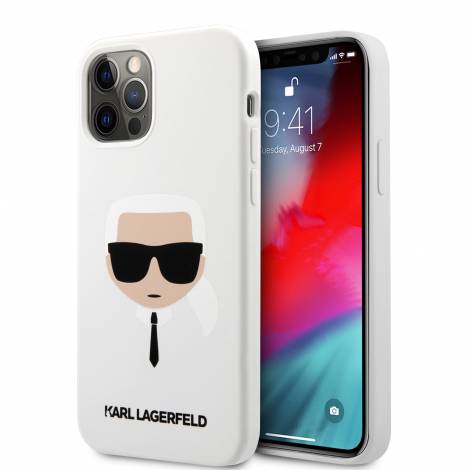 Karl Lagerfeld Liquid Silicone Case Karl's Head Θήκη προστασίας από σιλικόνη – iPhone 12 Pro Max (Λευκή)