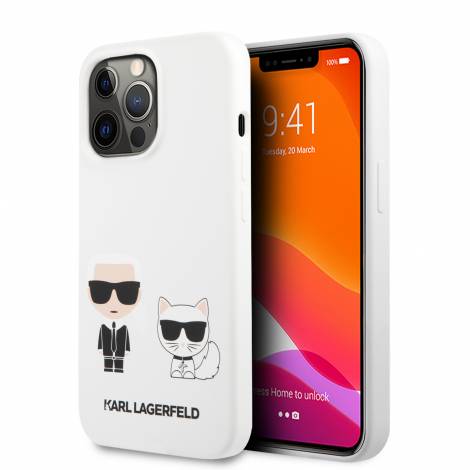 Karl Lagerfeld Silicone Case Karl+Choupette Θήκη προστασίας από σιλικόνη – iPhone 13 Pro (White)