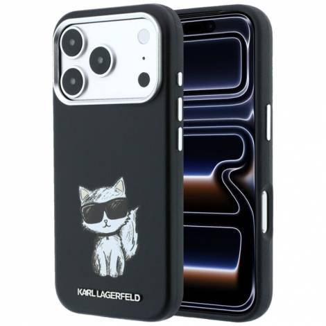 Karl Lagerfeld Smooth Choupette Sketch MagSafe Case for iPhone 18 Pro / 17 Pro – Black – Θήκη Προστασίας για iPhone 18 Pro / 17 Pro σε Μαύρο Χρώμα