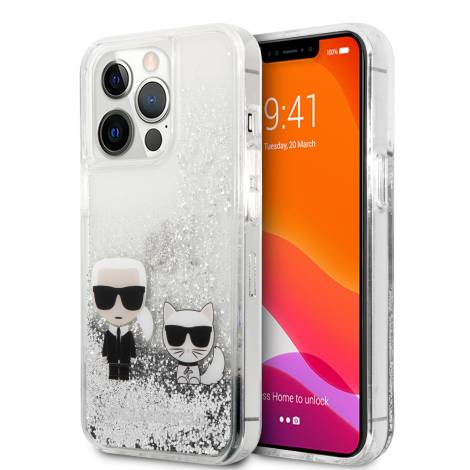 Karl Lagerfeld Transparent Hard Case Karl+Choupette Θήκη προστασίας – iPhone 13 Pro Max (Clear/Glitter Silver)