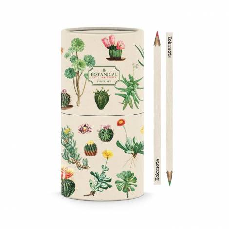 Κασετίνα Κύλινδρος με Ξυλομπογιές BOTANICAL Cacti by Kokonote