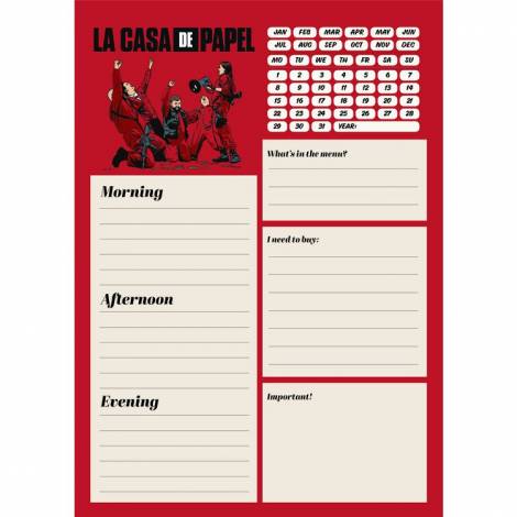 Καθημερινό Πλάνο To Do List A5 54 Φύλλα LA CASA DE PAPEL 14X20 (Α5) TV φανς Ημερήσιο Στο γραφείο Πλάνα La Casa De Papel